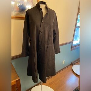 Luxurious Eskandar Brown 70% Cashmere Raw Edge Button Coat 0 EUC